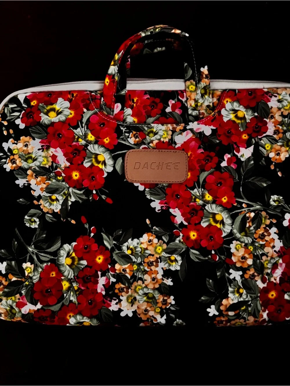 Dashee Pinrose floral Laptop case NWOT w/ strap soft interior